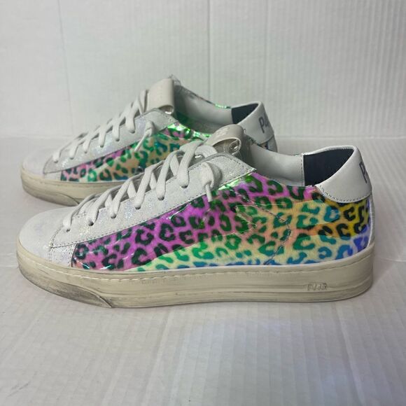 P448 Jack Hologram Leopard multi color shoes sneakers Size 37 New in box - Picture 7 of 13